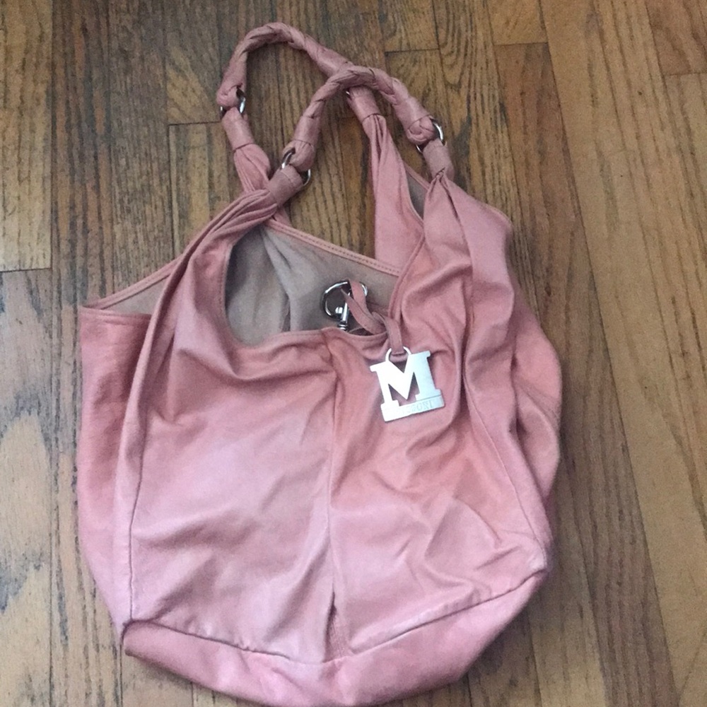 leather pigskin coral pink missoni hobo bag